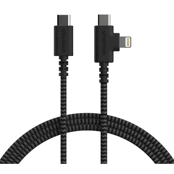 Smartish 2‑in‑1 USB‑C to USB‑C/Lightning Cable