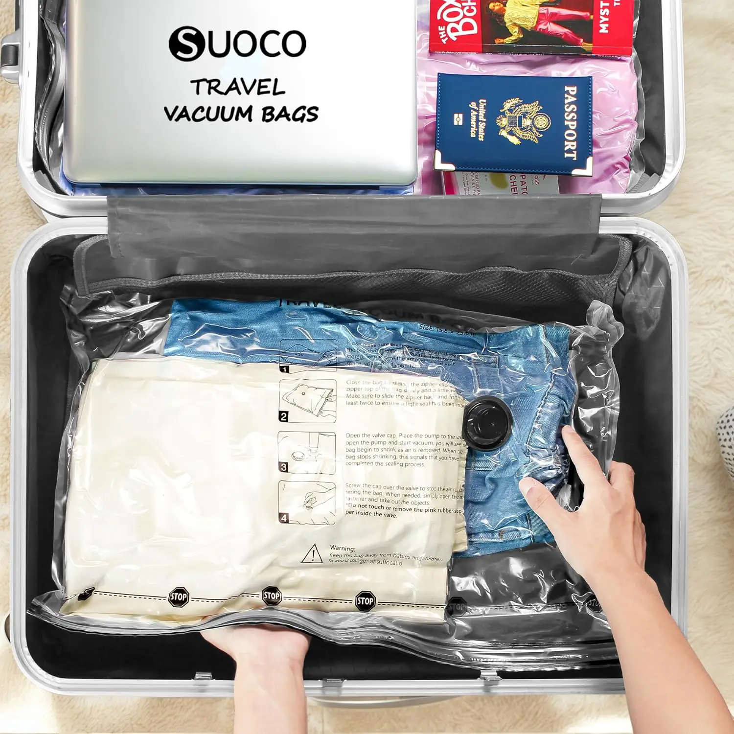Travel Vacuum Bags with Rechargeable Electric Pump